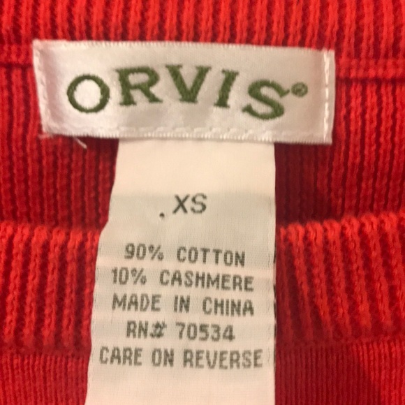 Orvis Burnt Orange Sweater Sz xs - Picture 2 of 3